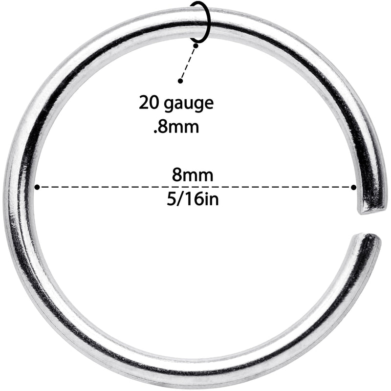 20G 5/16 Black Gold Tone Anodized Seamless Circular Ring Set of 12