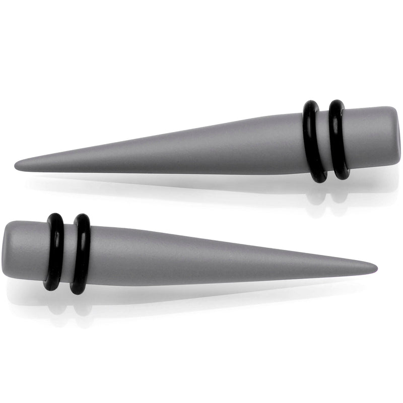 Grey Matte Acrylic Straight Taper Set 2G to 00G