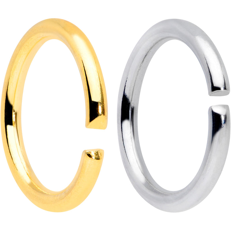 16G 5/16 Steel Gold Tone Seamless Cartilage Ring Set of 12