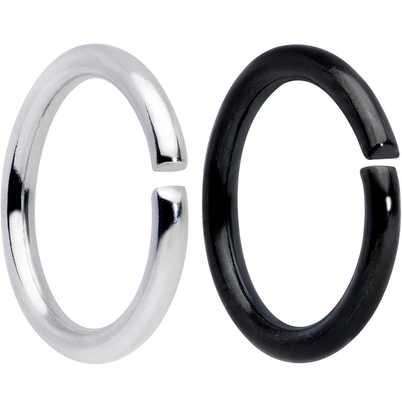 16G 5/16 Steel Black Anodized Seamless Cartilage Ring Set of 12