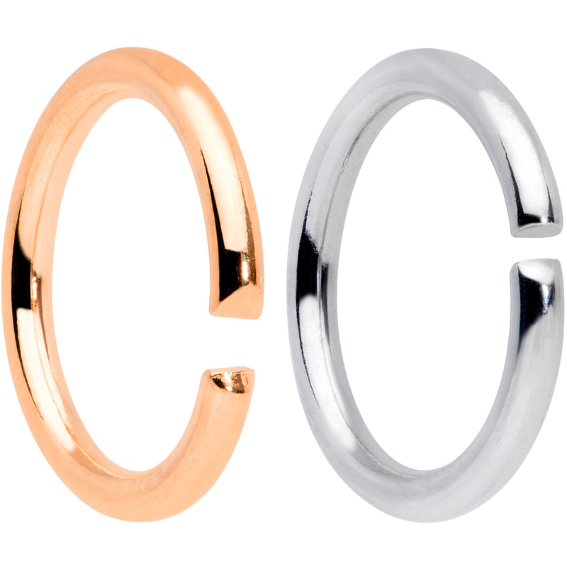 16G 5/16 Steel Rose Gold Tone Seamless Cartilage Ring Set of 12