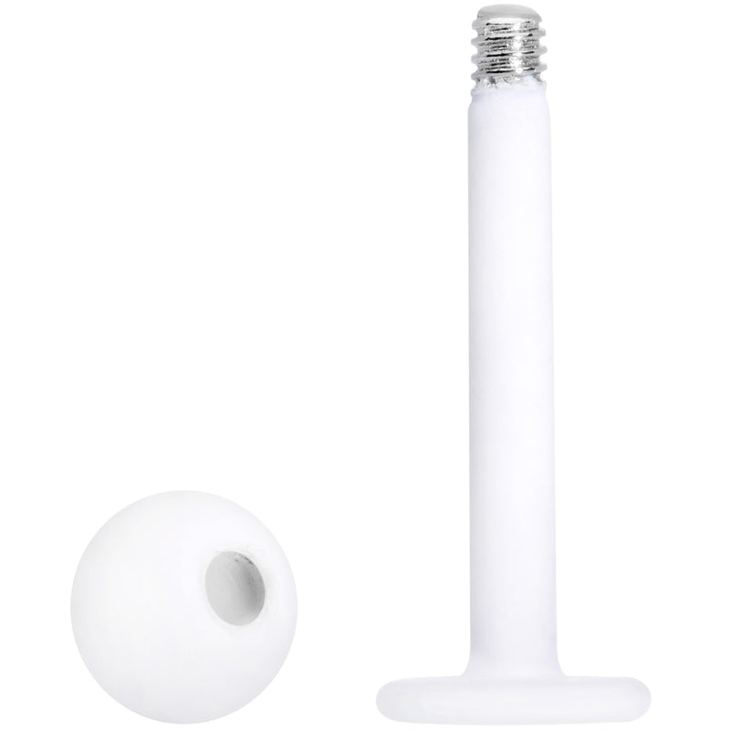 16G 5/16 White Acrylic Matte Labret Monroe Tragus