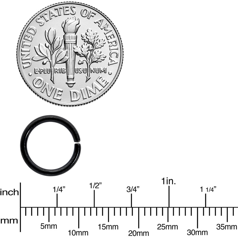 16G 5/16 Black Titanium Anodized Annealed Seamless Circular Ring