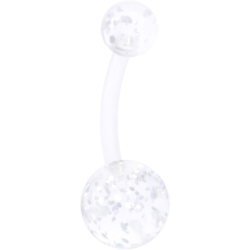 White Faux Opal Clear Gem Rose Gold Tone Aurora Belly Ring Set of 4