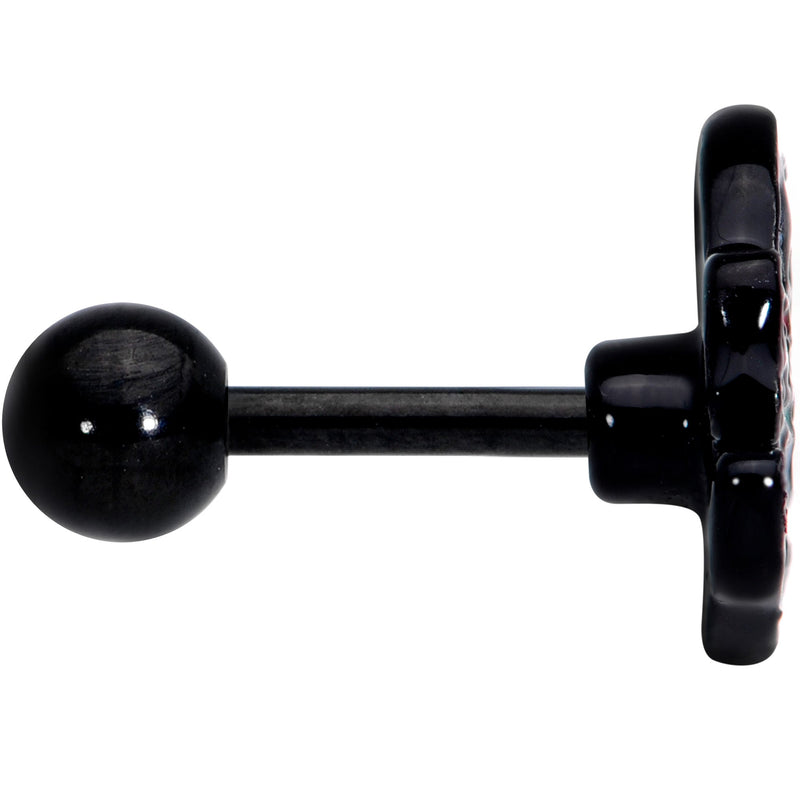 16G 1/4 Black Watermelon Sloth Cartilage Tragus Earring