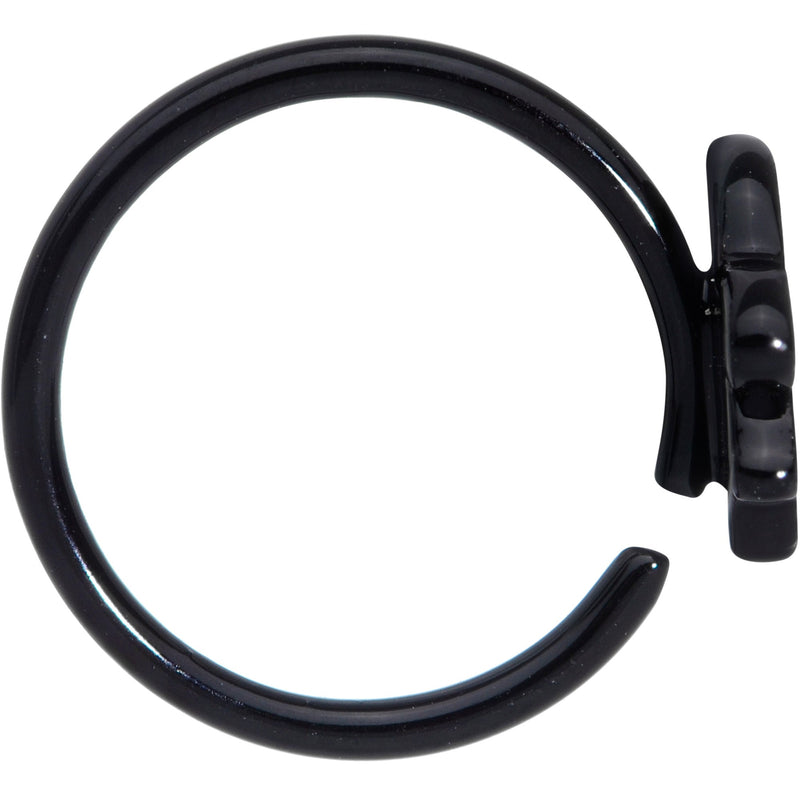 18G 3/8 Black Swimming Sloth Nose Hoop