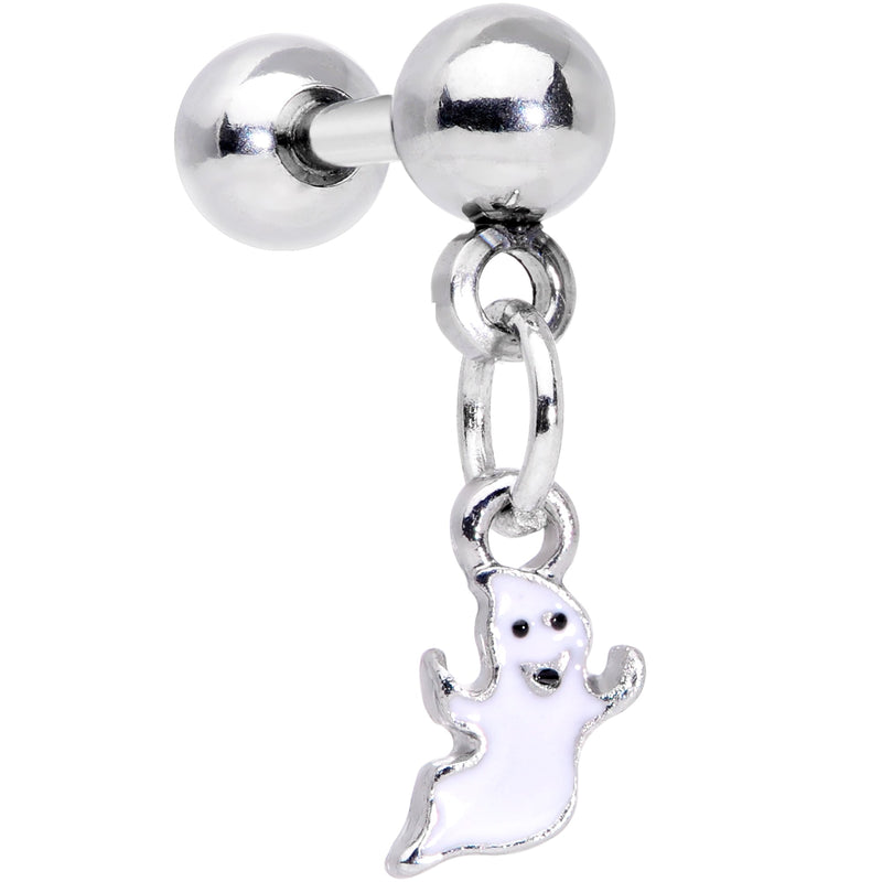16G 1/4 Clear Gem Happy Ghost Halloween Dangle Cartilage Earring
