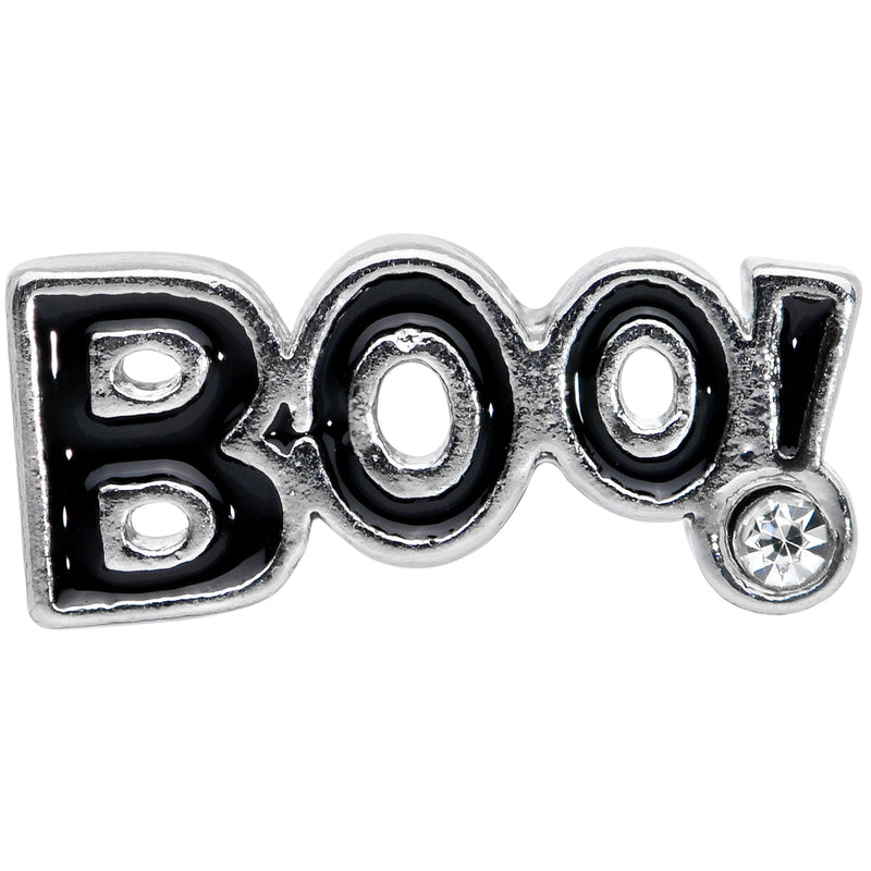 16G 5/16 Clear Gem Black Boo Halloween Labret Monroe Tragus