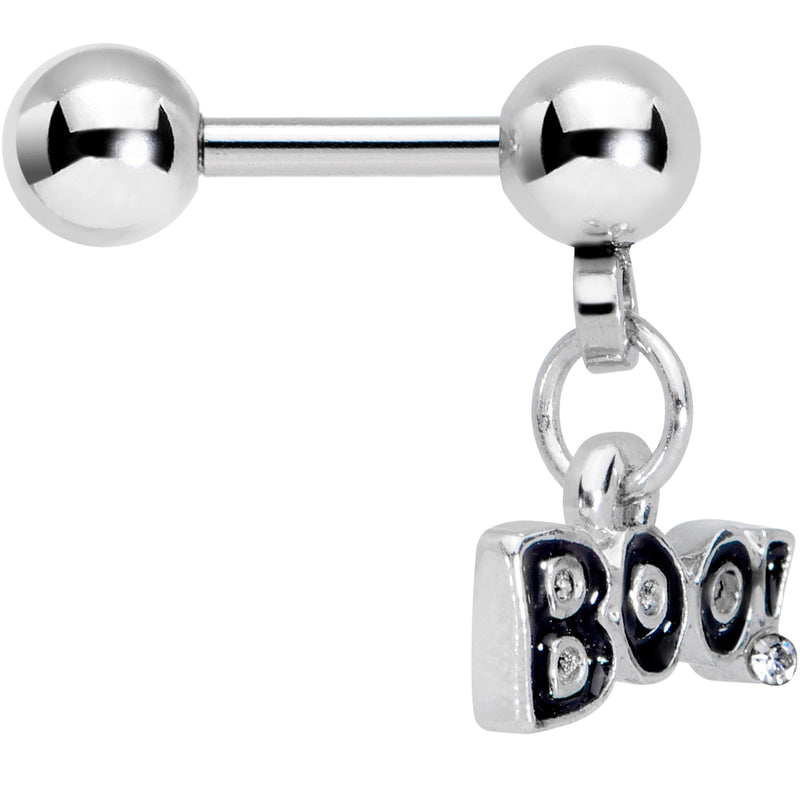 16G 1/4 Clear Gem Boo Halloween Dangle Cartilage Tragus Earring