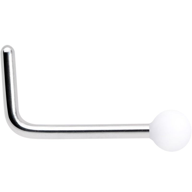 20G 7mm White Matte 2mm L Shaped Nose Ring