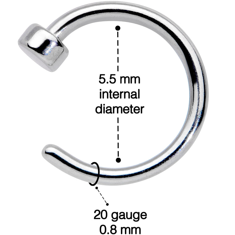 20G 1/4 Simple Disc Nose Hoop