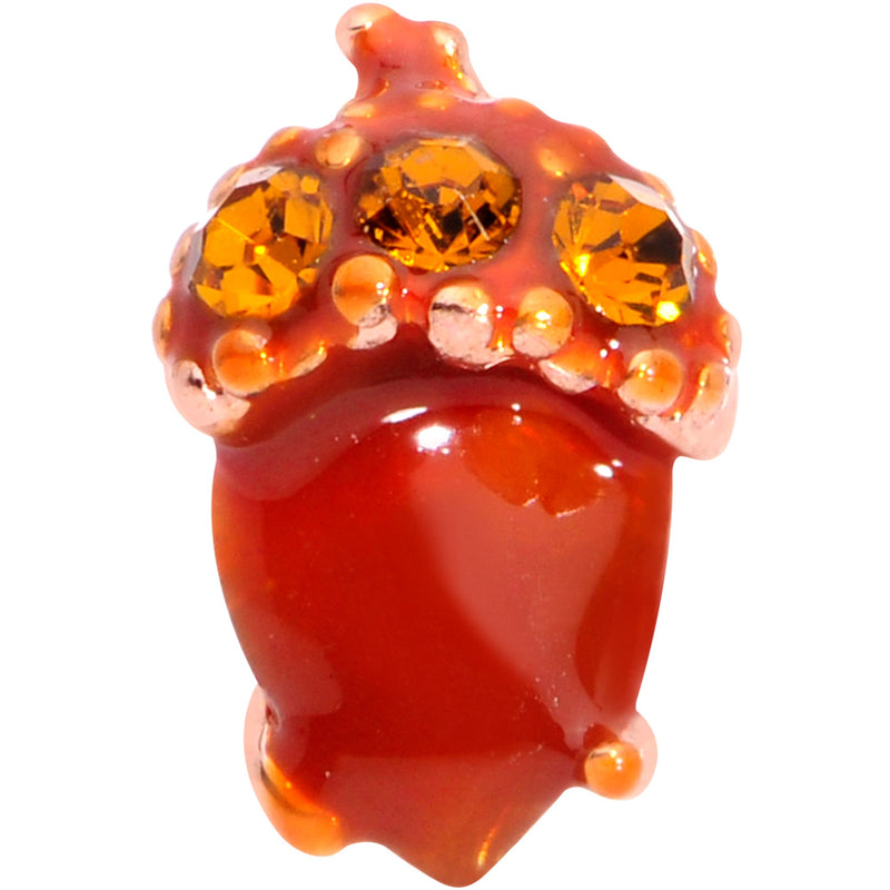 16G 5/16 Brown Gem Fall Autumn Acorn Labret Monroe Tragus