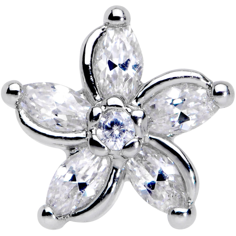 16G 5/16 Clear Gem Pretty Petals Flower Labret Monroe Tragus