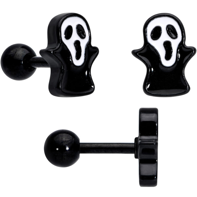 16G 20G Black Halloween Cartilage Labret Nose Ring Set of 3