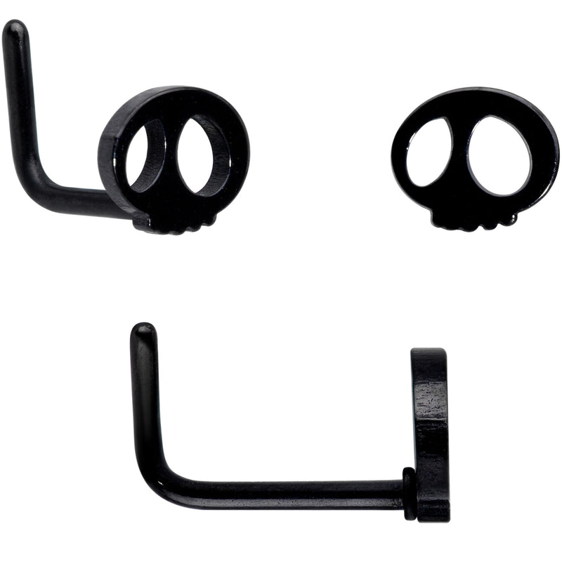 16G 20G Black Halloween Cartilage Labret Nose Ring Set of 3