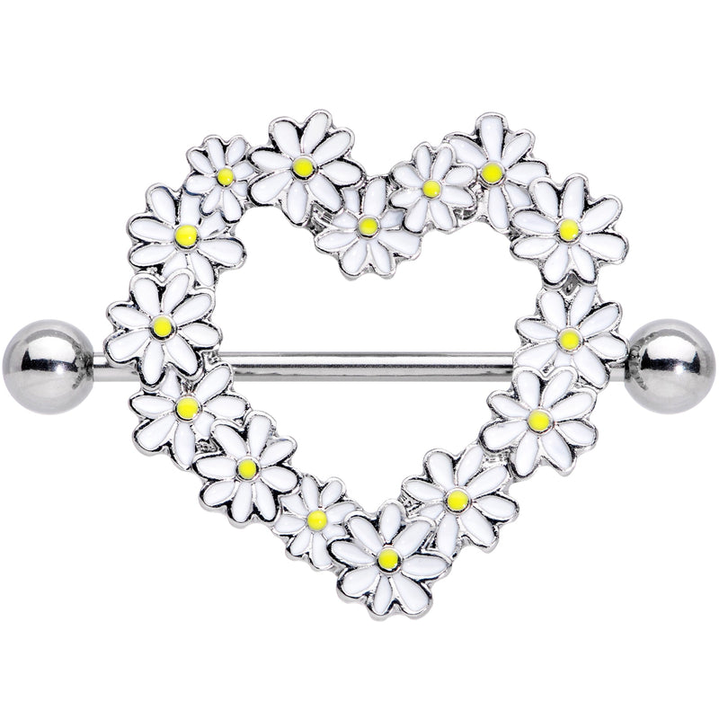 14G 13/16 Daisy Flower Heart Valentines Nipple Shield Set
