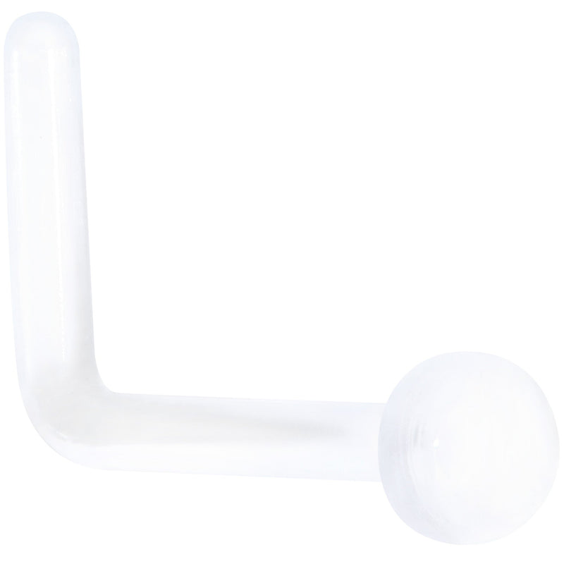 20G 1/4 Clear Bioplast Flat Top L Shape Nose Retainer Set of 10