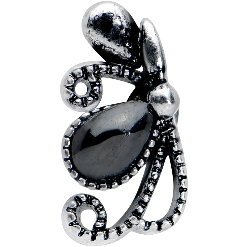 16G 5/16 Black Gem Abstract Bow Labret Monroe Tragus