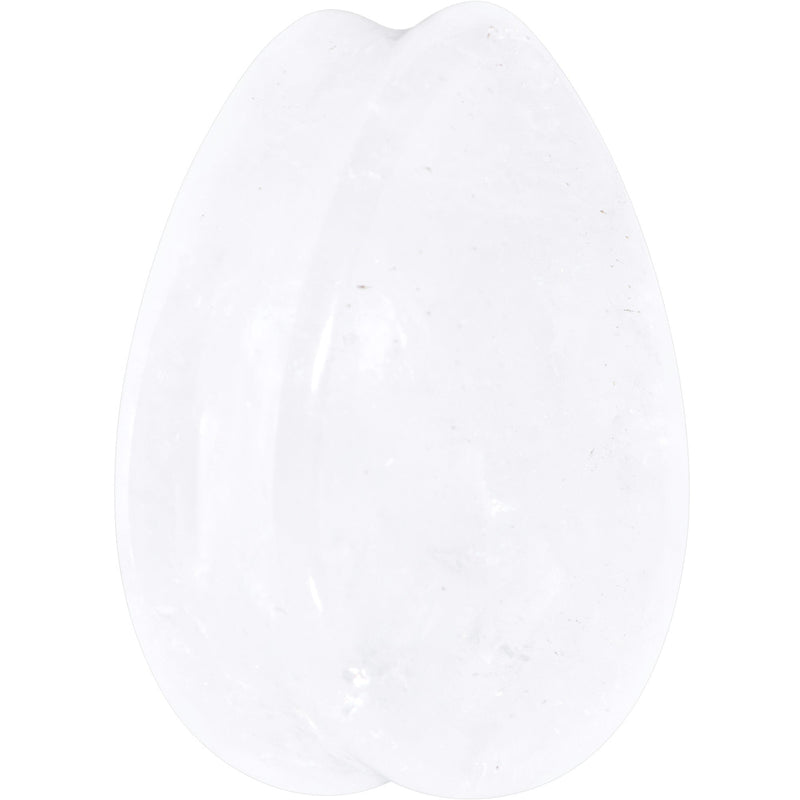 White Cloudy Quartz Drop Saddle Plug Set