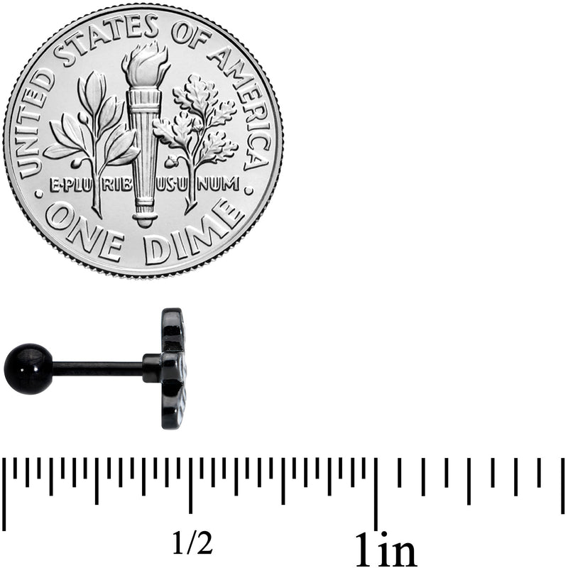 16G 1/4 Black PVD Red Eye Mummy Halloween Cartilage Tragus