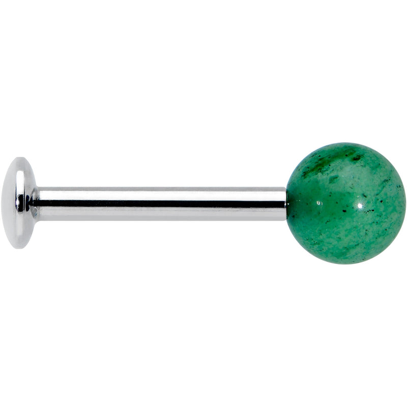 16G 5/16 Elegant Green Jade Internally Threaded Labret Tragus