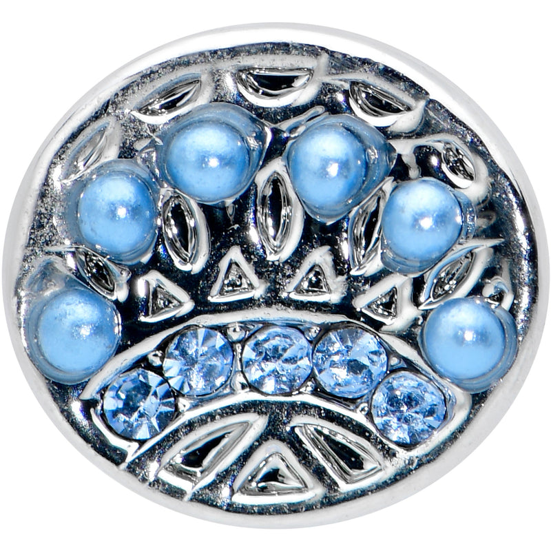 16G 5/16 Blue Gem Geometric Blues Pattern Labret Monroe Tragus