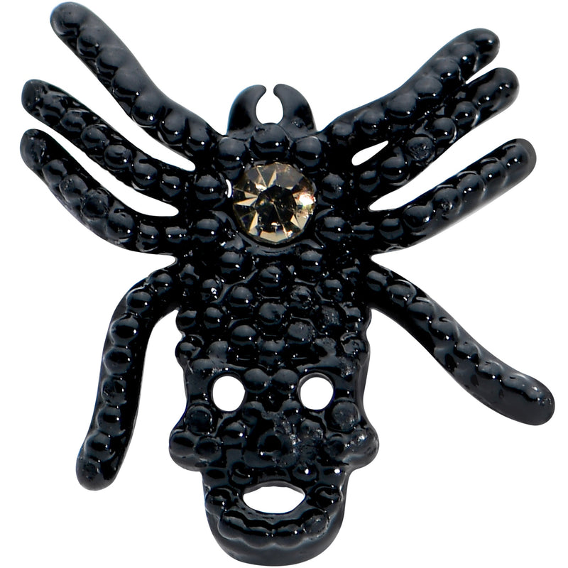 16G 1/4 Yellow Gem Black Spider Halloween Cartilage Tragus Earring