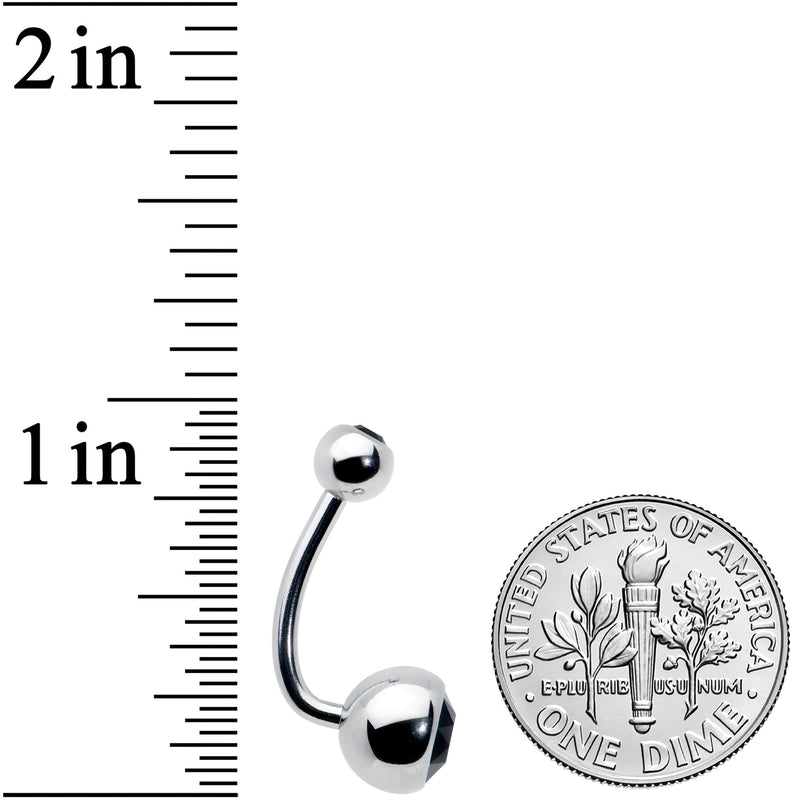 Black Gem J Curve Belly Ring