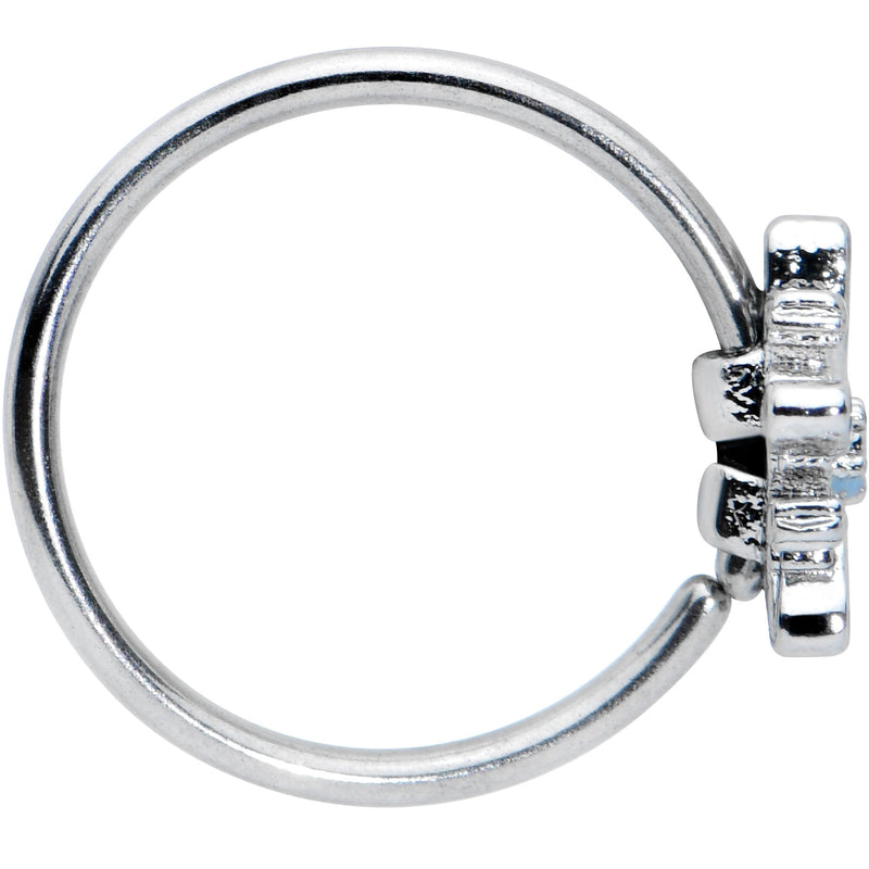 20G 5/16 Snowflake Blues Christmas Nose Hoop
