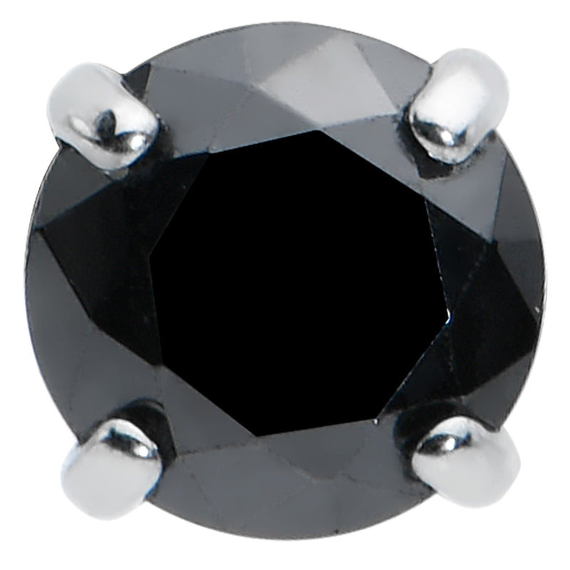 16G 5/16 Black CZ G23 Titanium Threadless Flower Labret Tragus