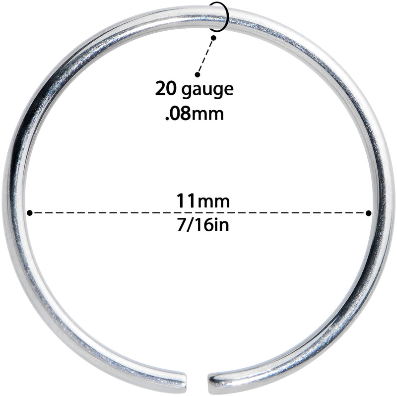 20G 7/16 Grade 23 Titanium Bendable Hoop Ring