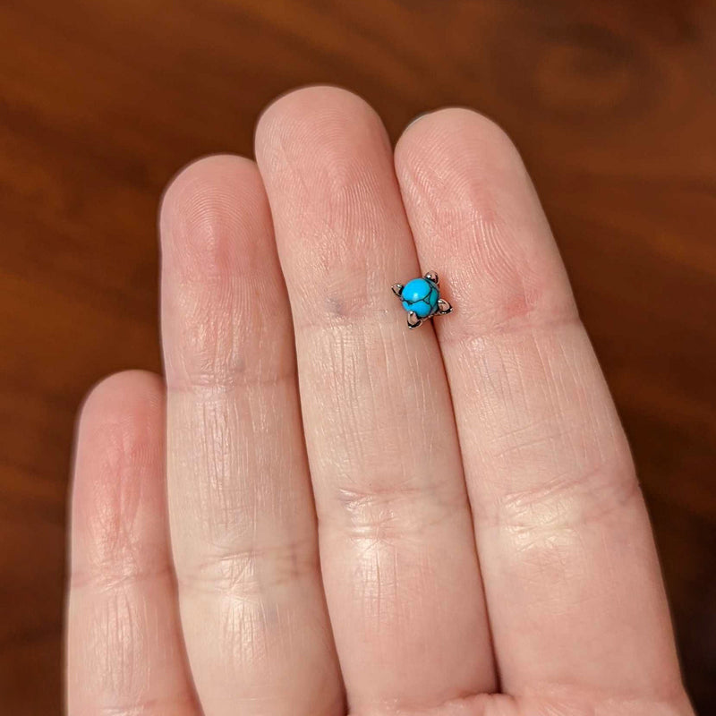 20G 1/4 Blue Turquoise Claw Hand Halloween Nose Bone