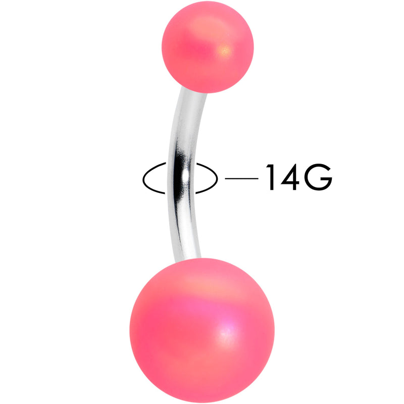 Matte Pink Aurora Ends Belly Ring