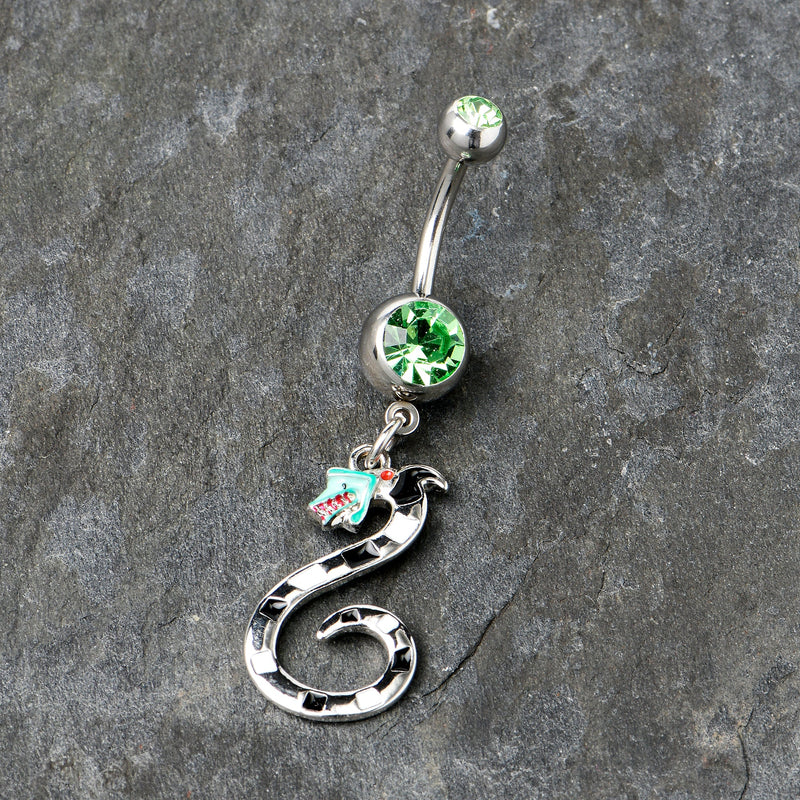 Green Gem Officially Licensed Beetlejuice SandWorm Dangle Belly Ring