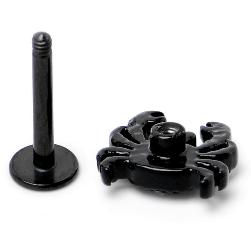 16G 5/16 Purple Gem Black Chic Crab Labret Monroe Tragus