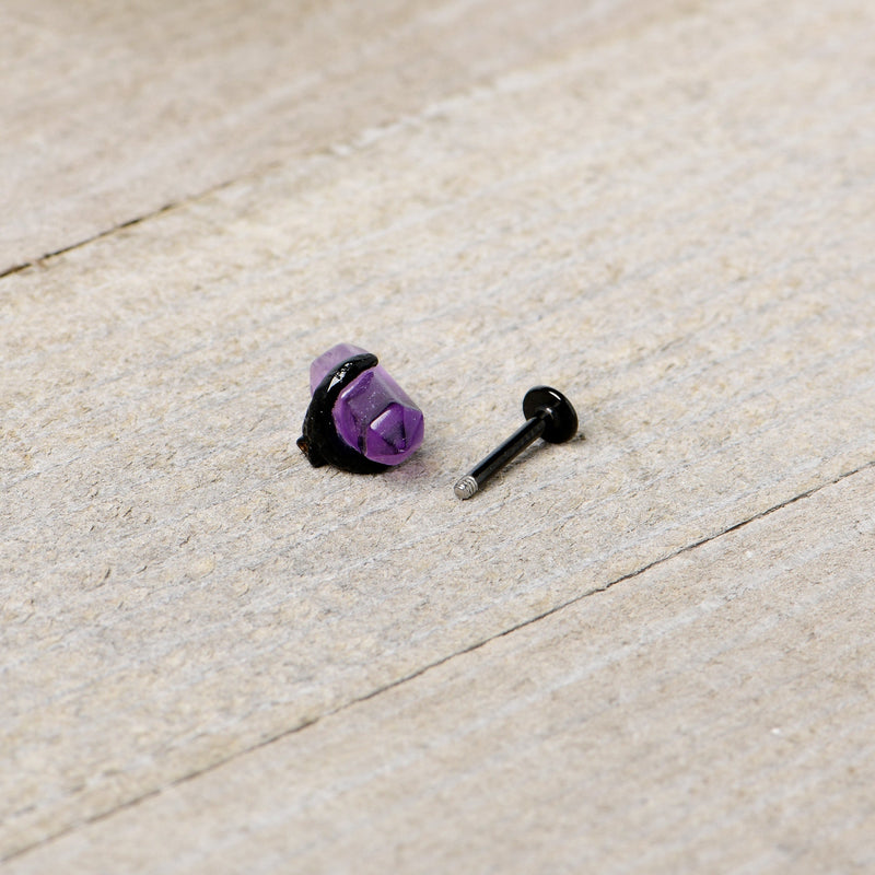 16G 5/16 Purple Amethyst Black Claw Obelisk Labret Monroe Tragus
