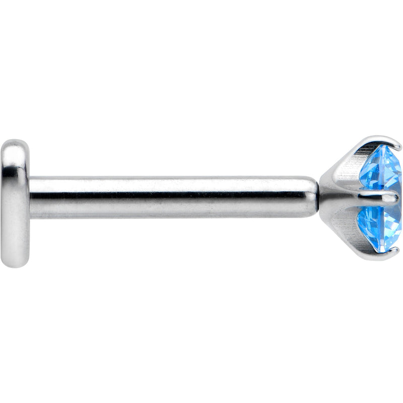 16G 5/16 Blue CZ ASTM F-136 Implant Grade Titanium Threadless Heart End Labret