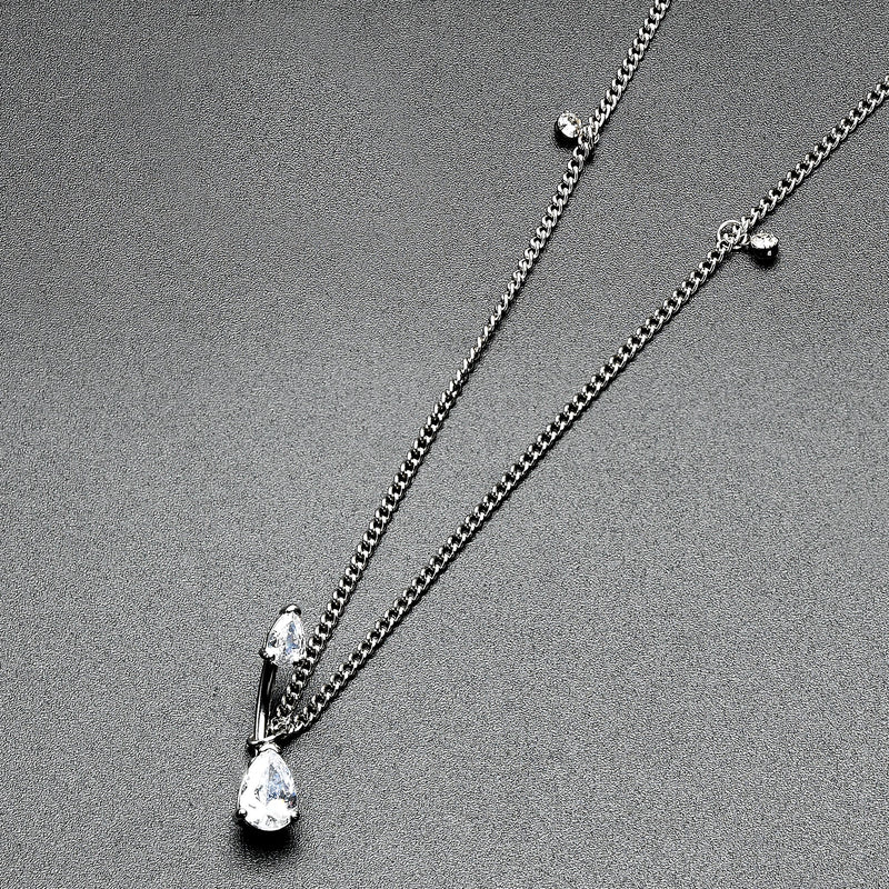 Clear Gem Double Drop Double Mount Belly Ring Belly Chain