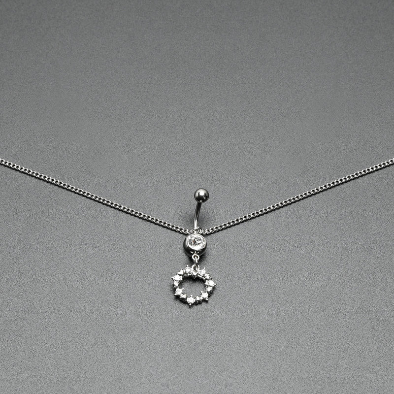 Clear Gem Wreath of Glam Dangle Belly Ring Belly Chain