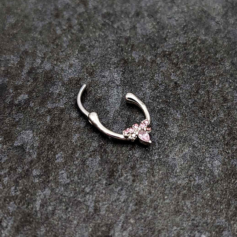 16G 5/16 Pink Gem Bee Glamour Cartilage Clicker