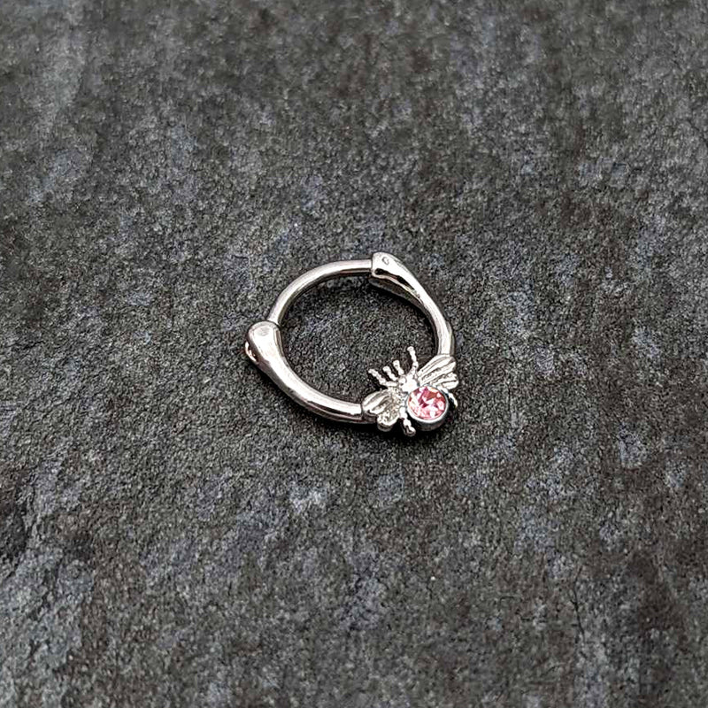 16G 5/16 Pink Gem Ultra Fly Cartilage Clicker