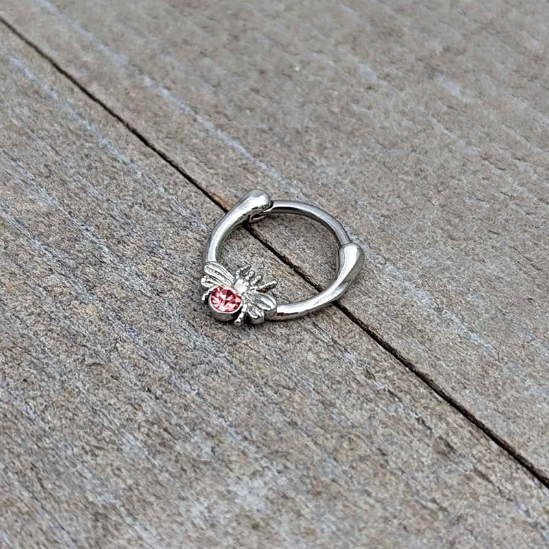 16G 5/16 Pink Gem Ultra Fly Cartilage Clicker