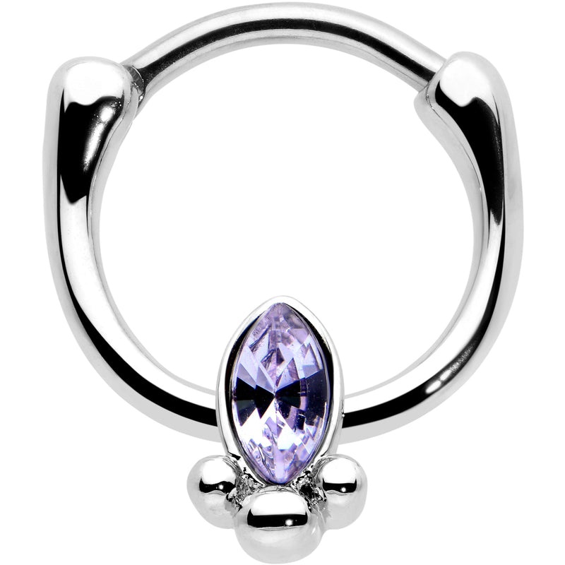 16G 5/16 Purple Gem Deco Oval Cartilage Clicker