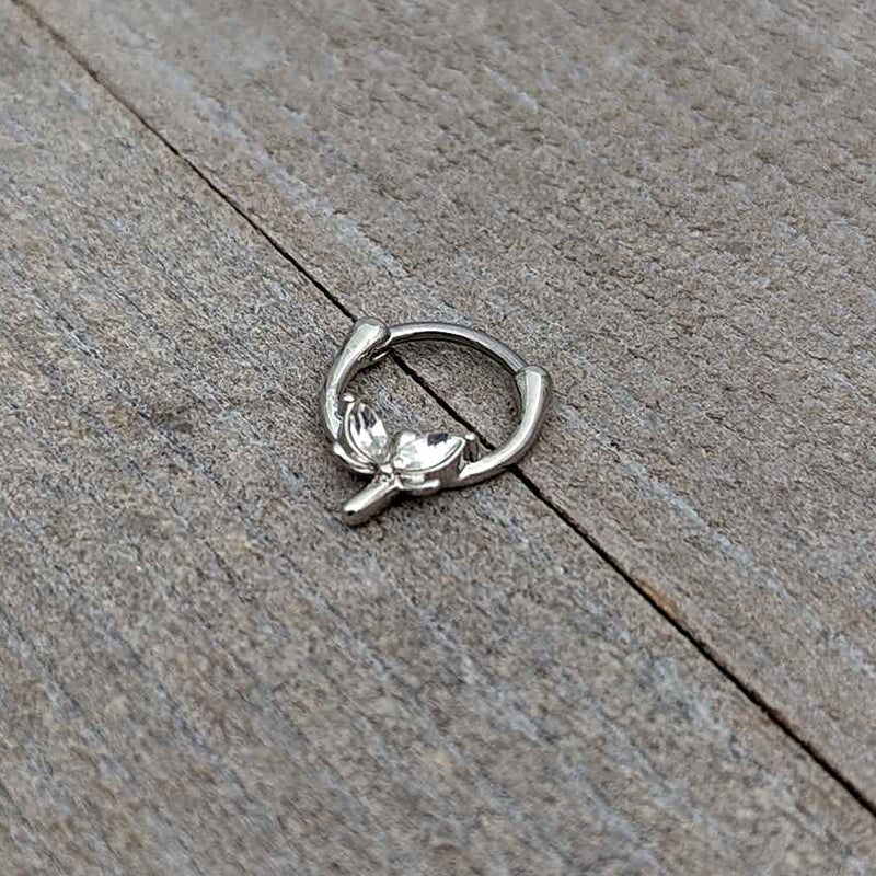 16G 5/16 Clear Gem Simple Style Dragonfly Cartilage Clicker