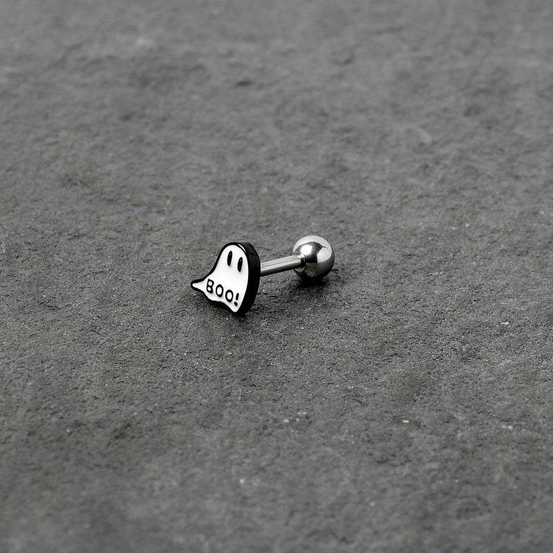 16G 1/4 White Ghost Glow in the Dark Cartilage Tragus Earring