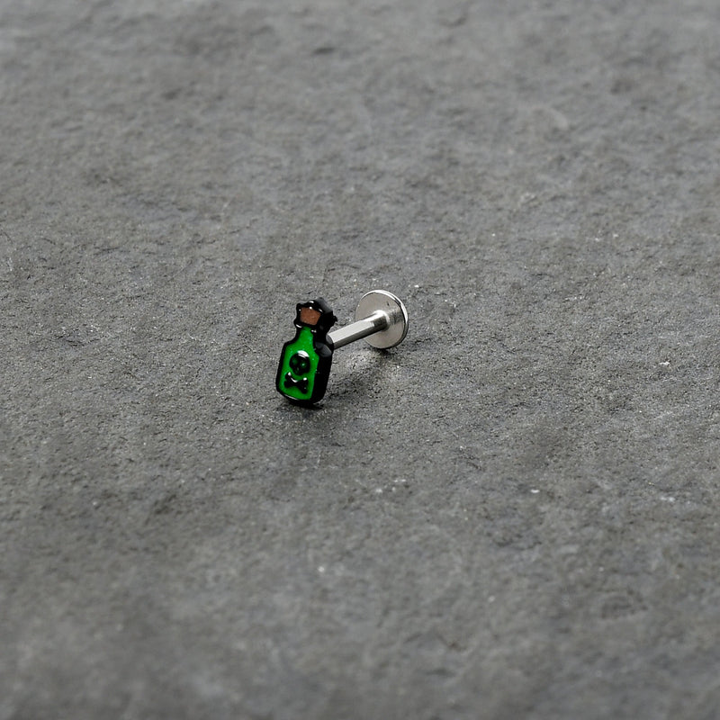 16G 5/16 Poison Green Bottle Glow in the Dark Labret Monroe Tragus