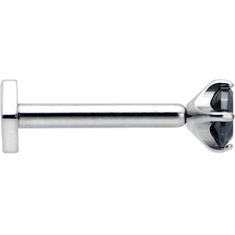 16G 5/16 Black CZ Gem ASTM F-136 Implant Grade Titanium Hex End Labret Tragus