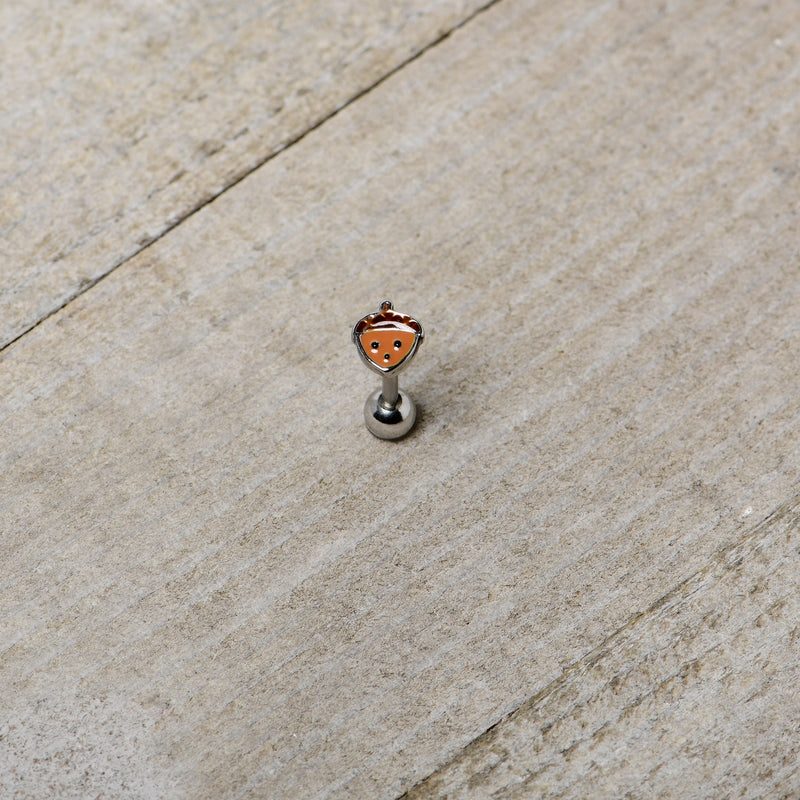 16G 5/16 Acorn Face Brown Autumn Cartilage Tragus Earring