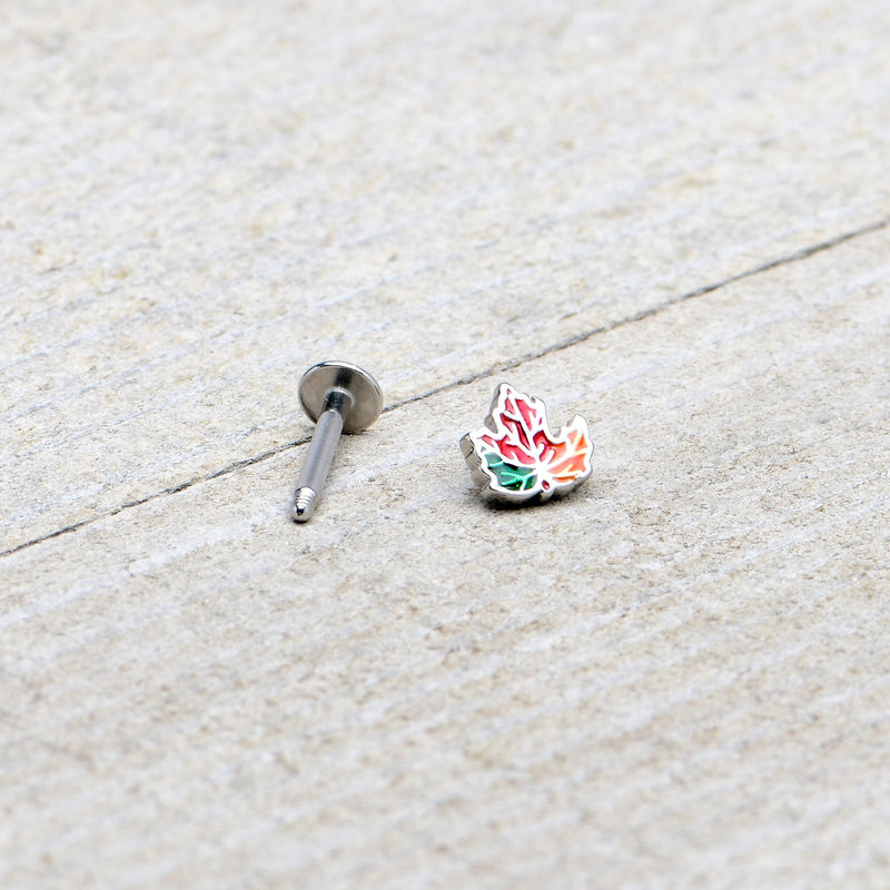 16G 5/16 Autumn Tricolor Red Maple Leaf Labret Monroe Tragus