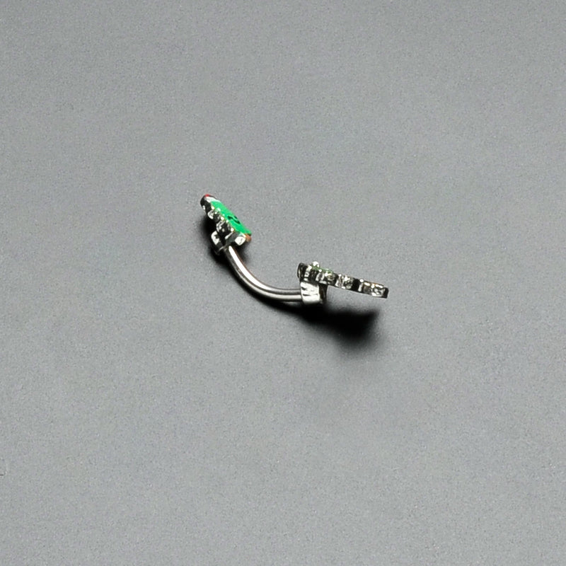 Merry Christmas Trees Hats Holiday Double Mount Belly Ring